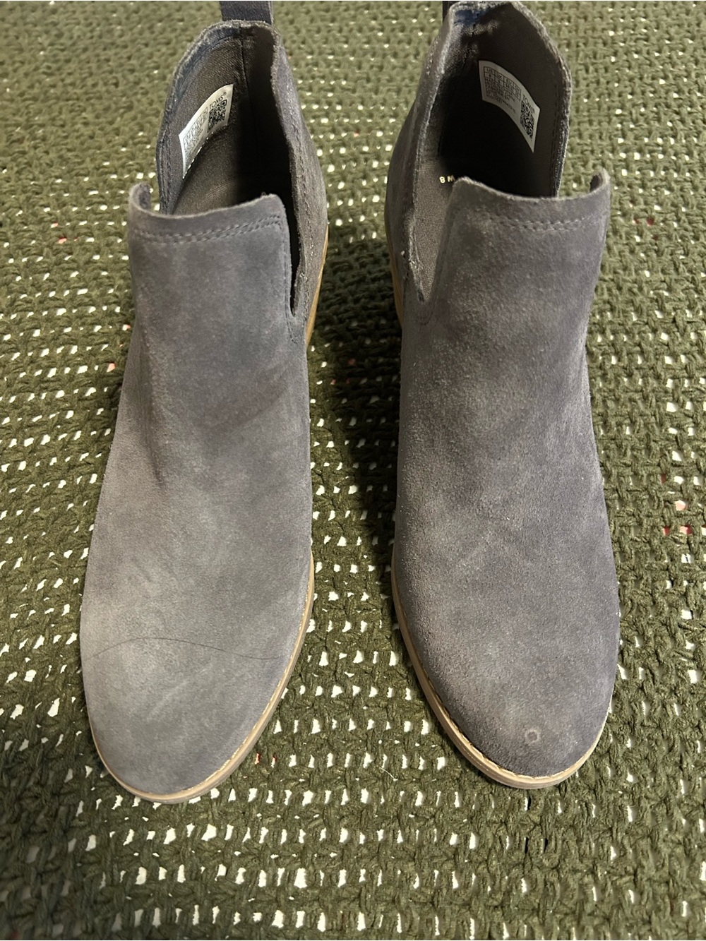 Toms Charcoal Suede Ankle Booties